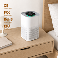 Purificateur d'air intelligent pour petite pièce avec filtre HEPA 13 14 au charbon actif, contrôle par application tactile