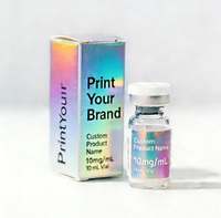 Étiquettes d'emballage pour flacons de peptides avec impression de logo personnalisé, 1 ml, 3 ml, 10 ml, boîtes en carton pour flacons individuels, boîtes holographiques, plateau en plastique, étiquettes d'emballage