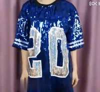 Zeta Phi Beta Sorority t-shirt robe bleu décontracté coupe ample scène Performance vêtements avec paillettes et Logo imprimé décoration