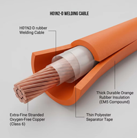Cable de Soldadura de Caucho PrimePro Sin Halógenos EN 50525-2-81 H01N2-D con Revestimiento Naranja y Negro Súper Flexible de 16-120 mm