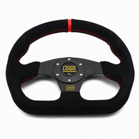 Volant de course modifié en daim de 13 pouces en forme de D, volant universel mat modifié pour simulateur de course