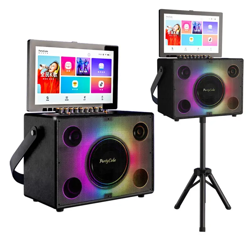 Altavoz portátil para uso en exteriores, máquina de Karaoke Go Picnic, reproductor profesional de máquina de Karaoke con pantalla táctil de 14 pulgadas