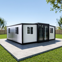 Maison conteneur pliable et extensible de 20, 30 ou 40 pieds, maison modulaire préfabriquée en acier portable, maison à 2, 3, 4 ou 5 chambres