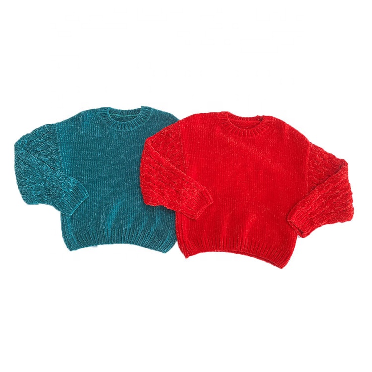 Ready to ship Fall and Winter Fashionable Mom and Me Chenille Oversized Sweaters Wholesale