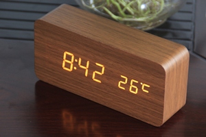 Quà Tặng Sáng Tạo Đồng Hồ Báo Thức Kỹ Thuật Số Dạ Quang Cho Học Sinh Đồng Hồ Điện Tử Led Thông Minh Không Tiếng Ồn Đồng Hồ Gỗ Đa Năng Bán Buôn - Product Image 5