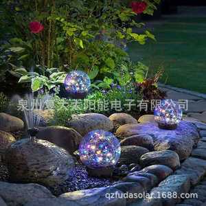Solar Glass Ball Garden <b>Light</b> <b>LED</b> Outdoor Solar Powered Water Resistant Portable Ground Lamp With <b>Light</b> <b>Sensor</b> - Product Image 4