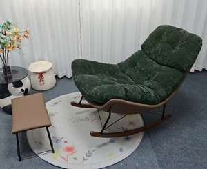 Kursi Goyang Beludru Tebal, Nyaman untuk Ruang Tamu & Balkon - Product Image 4