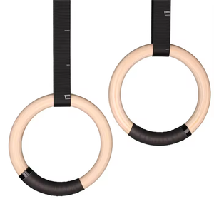 Gran oferta, anillos de gimnasia para entrenamiento de <span class=keywords><strong>peso</strong></span> <span class=keywords><strong>corporal</strong></span>, anillos de gimnasio de madera, correas numeradas ajustables, juegos de anillos extraíbles para entrenamiento - Product Image 2