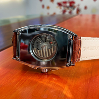 Sewor077 hombres clásicos de cuero de lujo transparente luminoso personalizado caso moda hombres cuadrado reloj mecánico automático para hombres