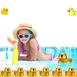 Patito de Baño Promocional Ecológico de 5 Pulgadas Personalizado con Logotipo, Regalo para Baby Shower, Patito de Goma Divertido con Brillantina Multicolor - Product Image 2