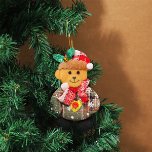 Fabric Christmas <b>Tree</b> Hanging <b>Ornaments</b> Santa Claus Reindeer Bear Snowman Pendant Plush Holiday Decor - Product Image 5