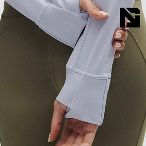 Chaqueta Corta Srnb para Mujer, Manga Larga, Cuello Alto, Chaqueta de Yoga de Secado Rápido, Diseño sin Costuras, Ropa Deportiva Femenina - Product Image 5