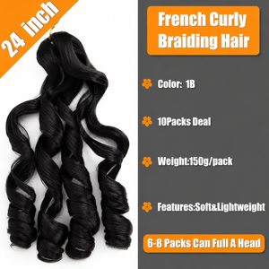 Vendita Diretta dalla Fabbrica: Capelli per Treccine Francesi in Fibra Resistente al Calore da 24 Pollici, 150g, Ondulati e Ricci - Product Image 2