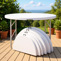 Table de banquet pliante d'extérieur W-89 moderne en plastique, étanche et empilable, robuste, 72 pouces, pour 10 personnes