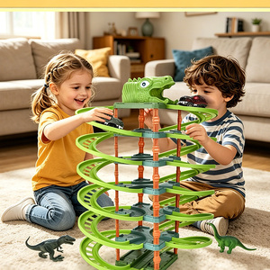 HT P301 Ensemble de jeu de <span class=keywords><strong>garage</strong></span> de stationnement électrique avec piste spirale dinosaure 9 étages, assemblage de voitures, train miniature télécommandé, <span class=keywords><strong>jouet</strong></span> pour enfants - Product Image 3
