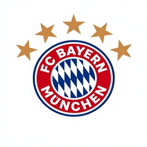 Bandiera del FC Bayern Monaco con Logo a Cinque Stelle Rosso/Bianco 400x150cm <span class=keywords><strong>Calcio</strong></span> Cinese - Product Image 1