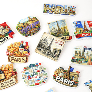 Aimant de réfrigérateur personnalisé <span class=keywords><strong>Paris</strong></span> France en résine vintage durable, souvenir de voyage 3D, décoration de réfrigérateur, autocollant magnétique artisanal - Product Image 4