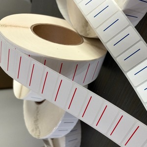 Étiquettes autocollantes en papier pour codes-barres avec ligne de couleur, autocollants vierges rectangulaires pour impression - Product Image 1