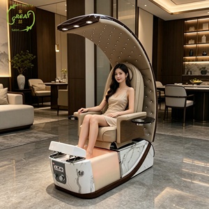 Fauteuil de pédicure spa haut de gamme avec massage des pieds, fauteuil de pédicure sans tuyauterie, système de jets sans tuyauterie inclinable pour spa de jour et salon de manucure - Product Image 6
