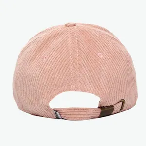 Casquettes de baseball pour femmes personnalisées Broderie personnalisée Logo Corduroy Pink Design Chapeaux de sport