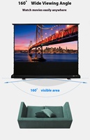 Écran de projection motorisé électrique de 100 pouces, écran de projection au sol, 4K HD ALR, écrans de projection roulants, projecteur laser UST, portable, pour la maison