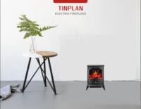 Nouvelle cheminée électrique noire 3 faces Design-A1-3 220V 900/1800W avec dispositif de coupure thermique de sécurité
