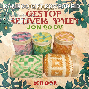 Wholesale 2024 Eco-Friendly Natural Woven Bamboo Handmade Gift <b>Basket</b> for Eid Ramadan Holiday Decoration <b>Cheap</b> Price - Product Image 2