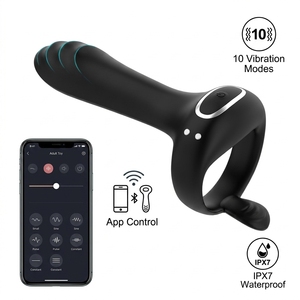 <span class=keywords><strong>Anillo</strong></span> Vibrador para Pene con Control por Aplicación, <span class=keywords><strong>Anillo</strong></span> de Silicona Inteligente con Bluetooth para Parejas, con Estimulador de Clítoris para Hombres - Product Image 1
