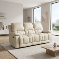 Sofa-Set Möbel 3-2-1-Konfiguration Klassischer Stil Beige Elektrisches Relaxsofa