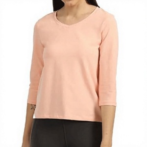 Women's V-neck <b>Long</b> Sleeve Shirts Solid Color Casual <b>Top</b> Regular Fit Custom Logo OEM ODM Women's <b>Long</b> Sleeve Shirt - Product Image 6