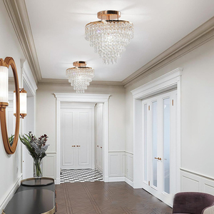 Modern Luxury Round K9 Crystal Chandelier Gold LED Kitchen <strong>Dining</strong> <strong>Light</strong> Modern Chandelier LED Fancy <strong>Light</strong> for Home - Product Image 3