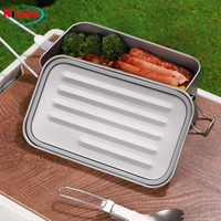 Boîte à bento en titane de 900 ml en gros, vente flash, conteneur de stockage pour le déjeuner, stockage alimentaire pour la restauration