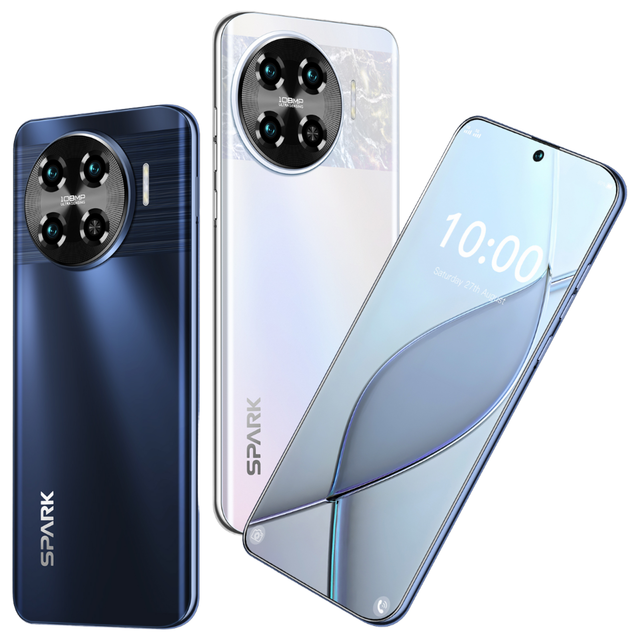 Global Version Tecno Spark 20 Pro+ Unlocked 5G Android 14 Rugged Smartphone LED Display Spanish Support 16GB RAM 7000mAh Battery