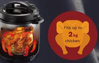 Casserole multifonctionnelle 2 en 1 avec boîtier en acier inoxydable et fonction de friture à l'air 6L