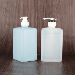 Bouteilles en plastique vides de 1 litre Bouteille de <span class=keywords><strong>pompe</strong></span> HDPE contenants carrés pour lotion Conteneur de liquide Bouteille de lavage à la main - Product Image 2