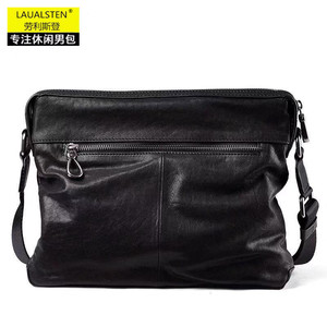 Sac à bandoulière en cuir véritable pour hommes, noir, durable, résistant à l'usure, pour loisirs et voyages, été 2021 - Product Image 3