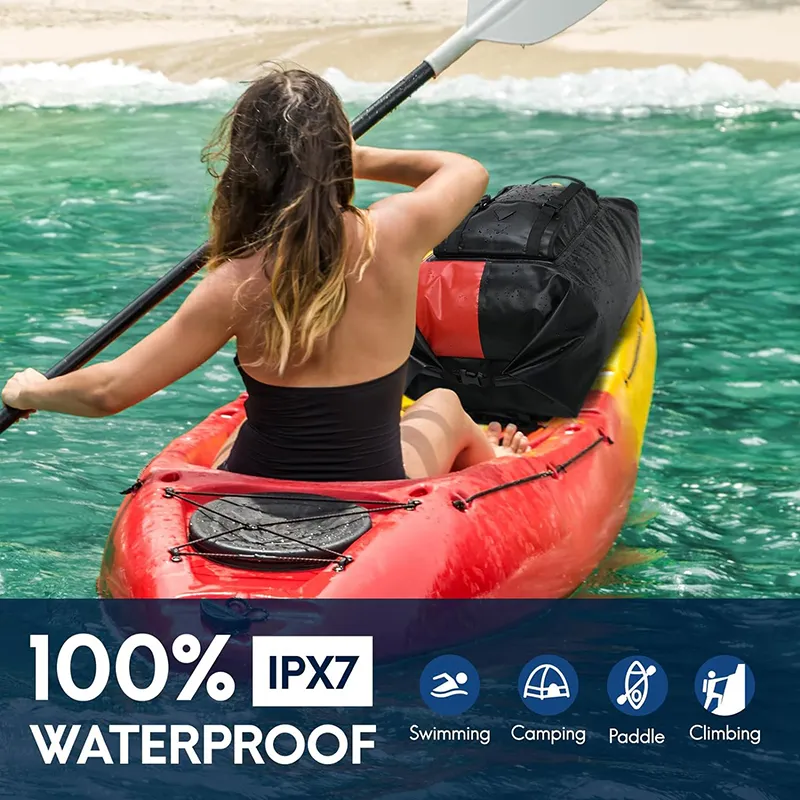 60L 100L 100% su geçirmez rulo-üst sırt çantası ağır büyük kapasiteli kuru çanta cepler ve hava valfi ile kayak Rafting için