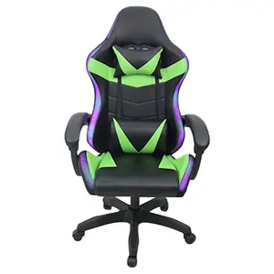 Gaming chairs high quality leather cheap pc racing office LED computer gaming chairs with footrest