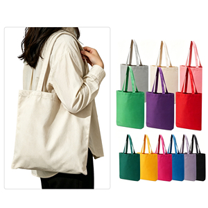 Wholesale Eco Reusable <b>Canvas</b> Tote Shopping Bag Custom Printed <b>Large</b> Capacity Blank Daily Casual Shoulder Handbag - Product Image 1
