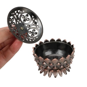 Décoration d'intérieur pour le bureau à domicile, la maison de thé, <span class=keywords><strong>encensoir</strong></span> en bois de santal en forme de lotus, porte-encens en alliage de zinc et de cuivre, mini brûleur d'encens - Product Image 5