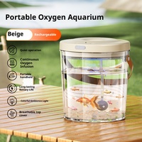 Aquarium portable avec filtre intégré et pompe à oxygène, mini ornement paysager, aquarium pour poissons rouges pour enfants, maison, bureau, bureau à domicile