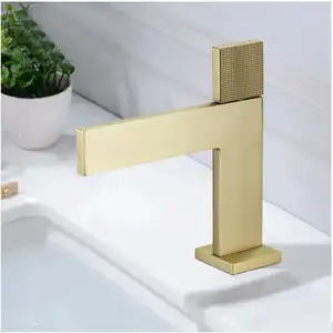 brossé en laiton navire évier robinet Suppliers-AMAXO Innovative Bathroom Basin Faucet Brass Vessel Sink Water Tap Brushed Gold Chrome Finish Faucet