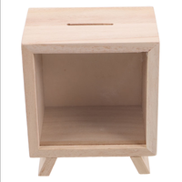 Boîte à monnaie en verre et bois non finie, tirelire artisanale, cadeau, tirelire de voyage, tirelire d'aventure, tirelire de rêve pour économiser des pièces de monnaie