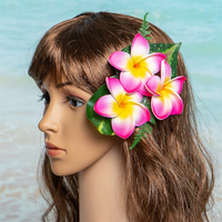 Hawaïen Artificielle 3 Mousse Plumeria Fleur Pince À Cheveux Floral Griffe De Cheveux pour Luau Girl Dance Party