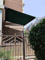 Auvent rétractable en acrylique à cadre en aluminium durable, design luxueux, fonctionnement manuel/motorisé pour terrasse extérieure, jardin