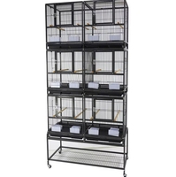Grande volière pour oiseaux, cage d'élevage en fer, acier, acier inoxydable, fil métallique, revêtement en poudre, motif solide, support séparé, pour perroquets, emballée en boîte