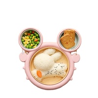Assiette en Fiber de bambou pour enfants, vaisselle de table créative pour bébés, dessin animé pour enfants en bas âge