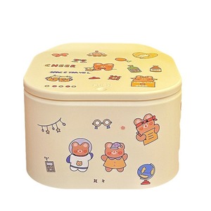 Cute Cartoon Desktop <b>Storage</b> <b>Box</b> With Flip Top Covered Dustproof Stationery Organizer For <b>Kids</b> And Girls - Product Image 5