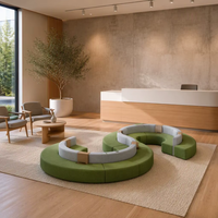 Canapé sectionnel en tissu moderne en forme de S incurvé pour hôtel, bureau, salle d'attente