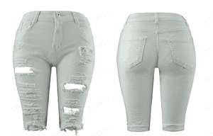 2020 vendita calda settimanale giorni del Commercio All'ingrosso Delle Donne del Denim Strappati Distrutto Metà di Vita Elastico <span class=keywords><strong>Bermuda</strong></span> <span class=keywords><strong>Pantaloncini</strong></span> di Jeans - Product Image 6